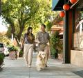 couple walking down a sidewalk