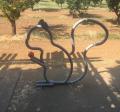 Artistic Bike Rack in the shape of a squirrel 