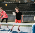 Pickleball game being played