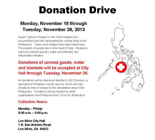Donation Drive for Typhoon Haiyan