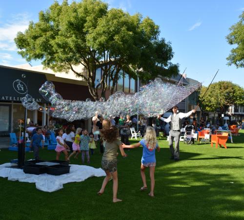 Special Event on the State Street Green - San Francisco Bubble Man