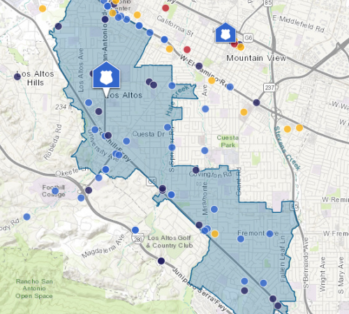 CityProtect Los Altos Incident Map