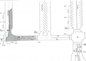 Map of First Street closure: State Street to Plaza Central