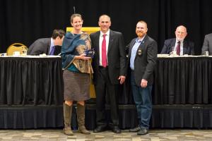 Sergeant Krauss being presented with LEAD Award