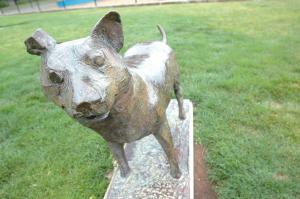 Cattle dog sculpture