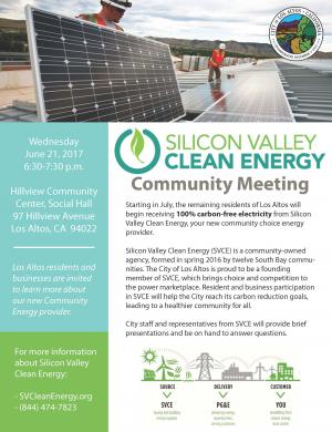 Silicon Valley Clean Energy Community Meeting Flyer