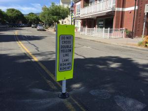 New traffic signs on Main Street Downtown