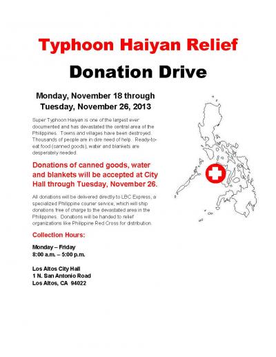 Donation Drive for Typhoon Haiyan