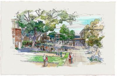 Community Courtyard rendering from 2009 Master Plan Update