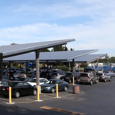 Photovoltaic panels on parking structure
