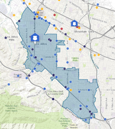 CityProtect Los Altos Incident Map