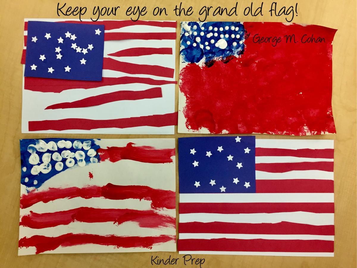 Kinder Prep American Flag art