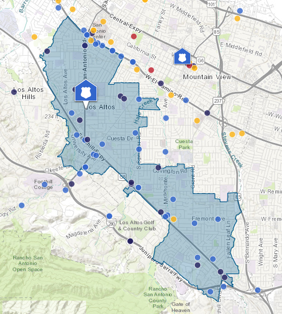 CityProtect Incident Map City of Los Altos California