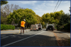 Person working on street striping